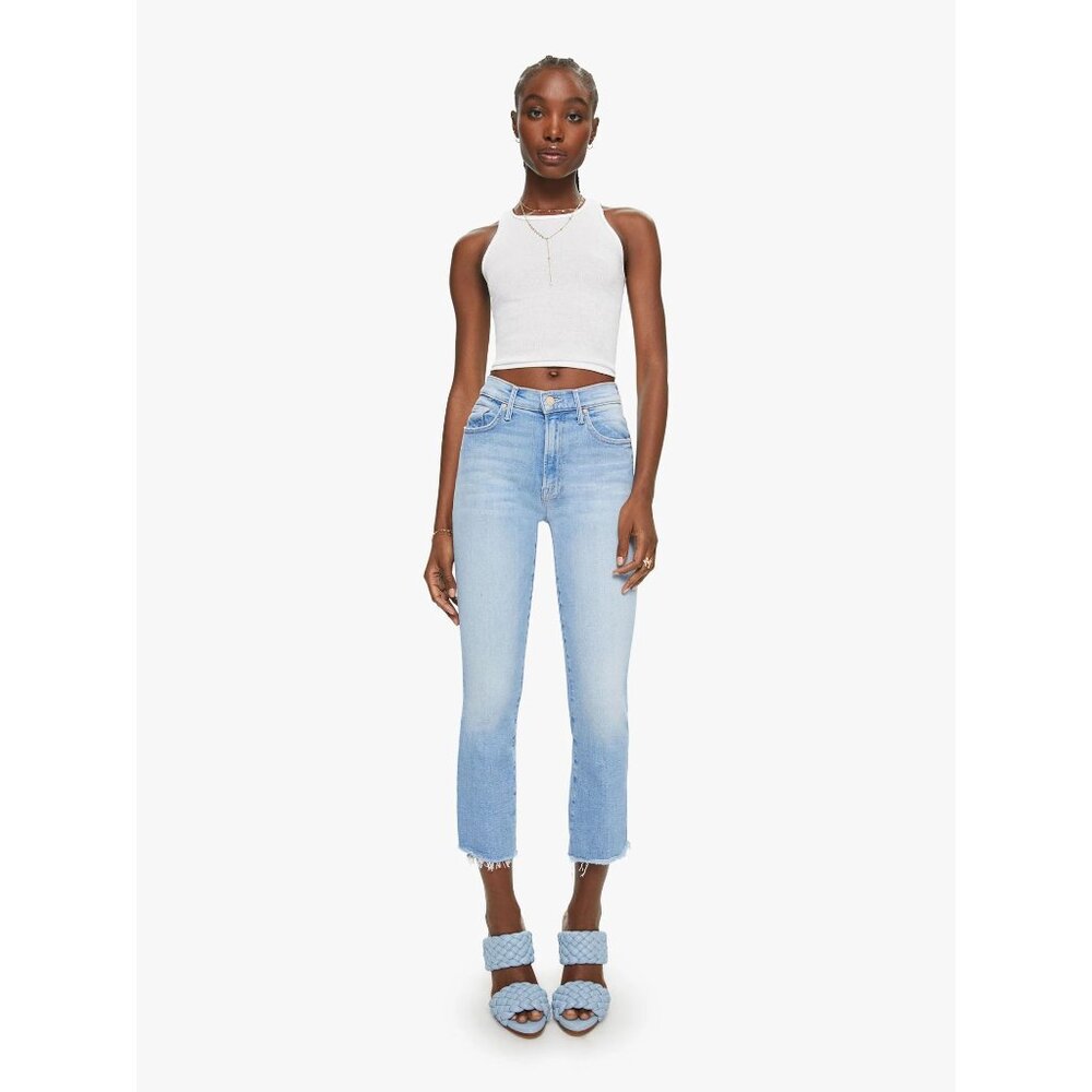 MOTHER Light Blue Ankle & Cropped Jeans